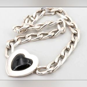 Talleres de Los ballesteros 179 g Heavy Heart Sterling Silver Necklace Taxco